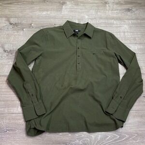 Paige Shirt Mens Medium Green Forest Shadow Long Sleeve Button Front Pullover